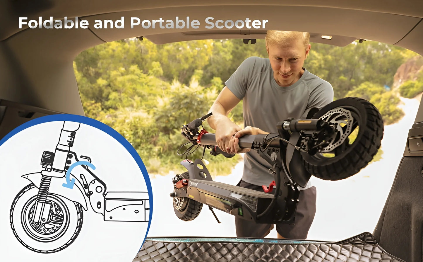 Electric Scooter with Smart APP, 800W Motor, 28 Mph Top Speed, 20-25 Miles Range, 10 Inches All Terrain Tires off Road Electric Scooter for Adults, 4 Absorbers Systems