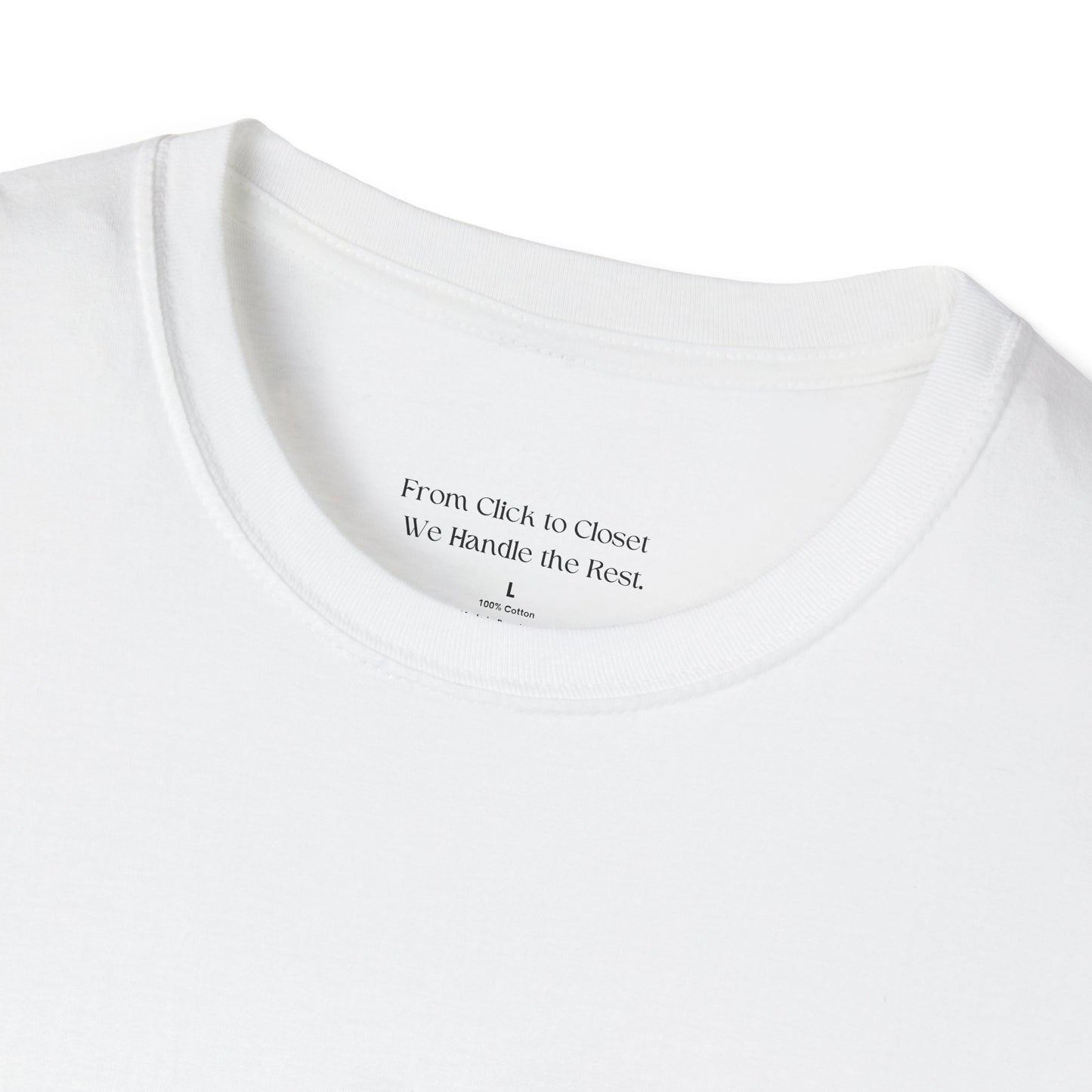 Trendy Unisex Softstyle T-Shirt – 'From Click to Closet' & 'STOP & SHOP' Designs