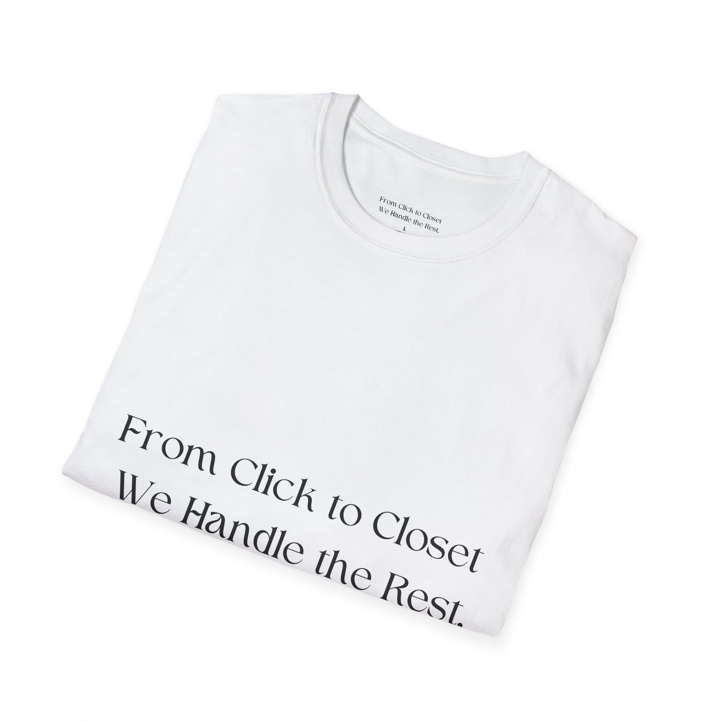 Trendy Unisex Softstyle T-Shirt – 'From Click to Closet' & 'STOP & SHOP' Designs