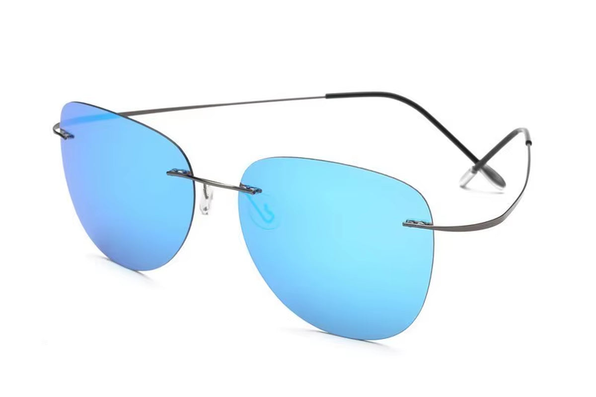 100% Titanium Polarization Sunglasses Super Light Brand Designer Polarization Sun Glasses Rimless Gafas Men Eyewear