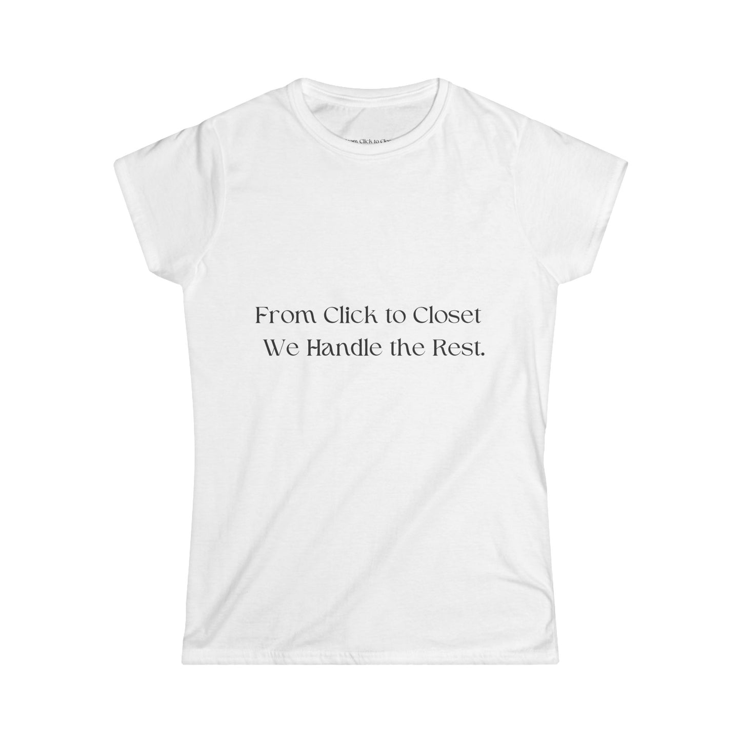Trendy Women's Softstyle Tee - 'From Click to Closet' & 'Stop & Shop' Designs