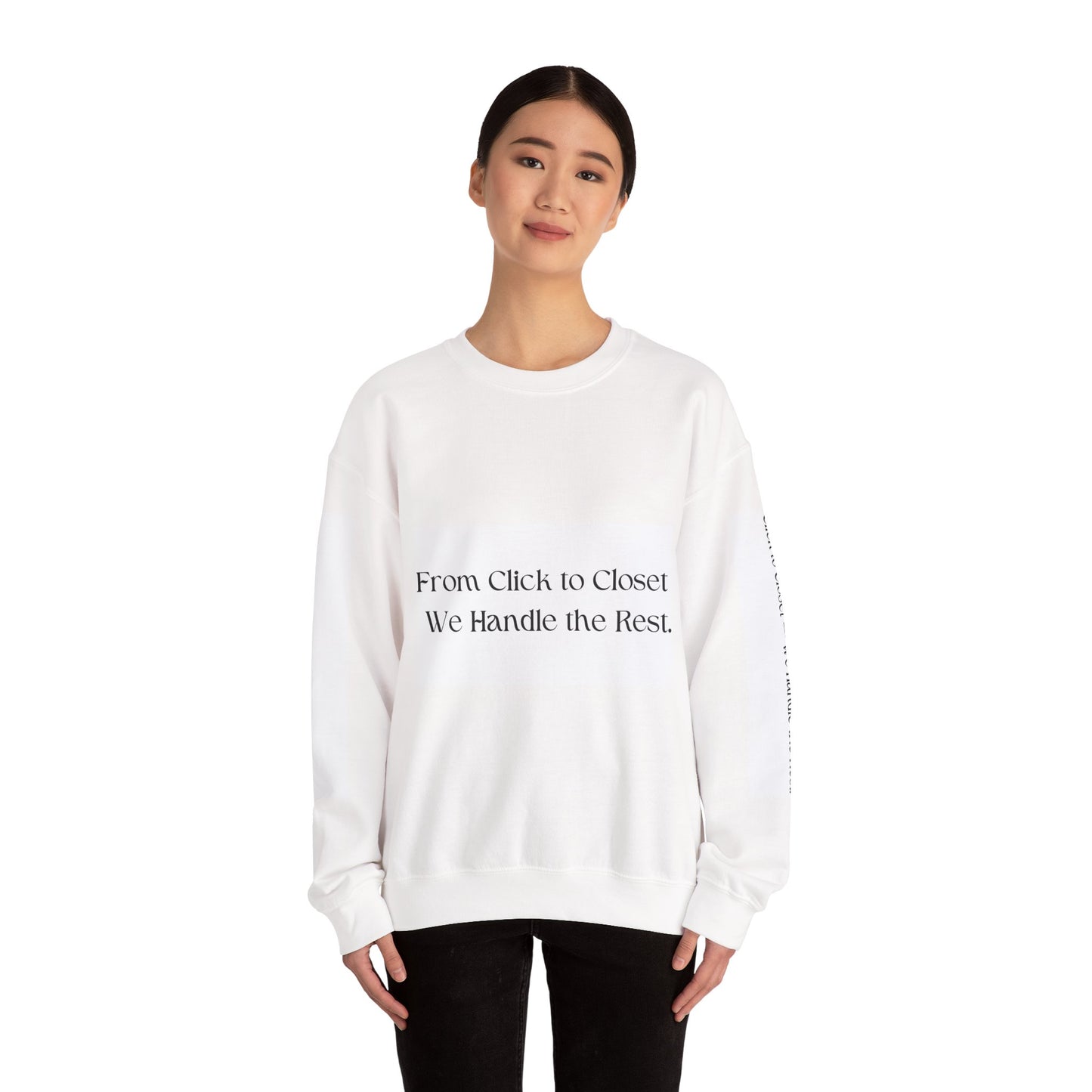 Trendy Unisex Crewneck Sweatshirt - 'From Click to Closet' & 'Stop & Shop' Designs