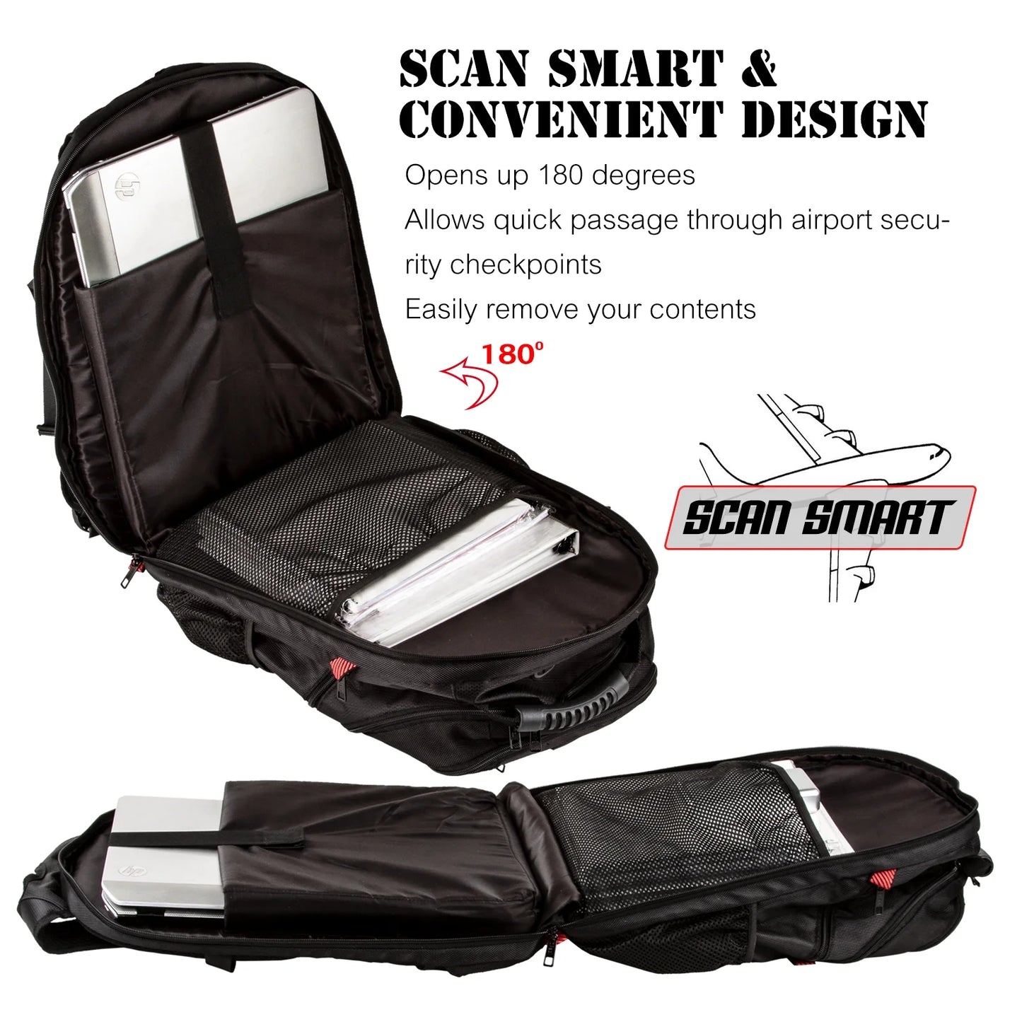 Extra Large Rfid-Safe Travel Backpack with USB Charging Port