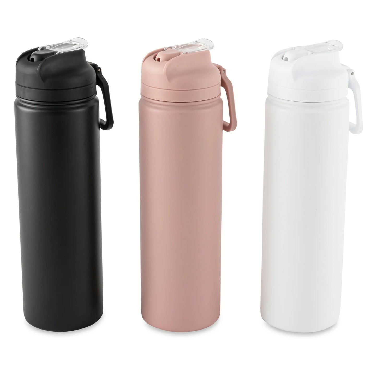 (4 Pack) 24 Oz Stainless Steel Sip Water Bottle, Black