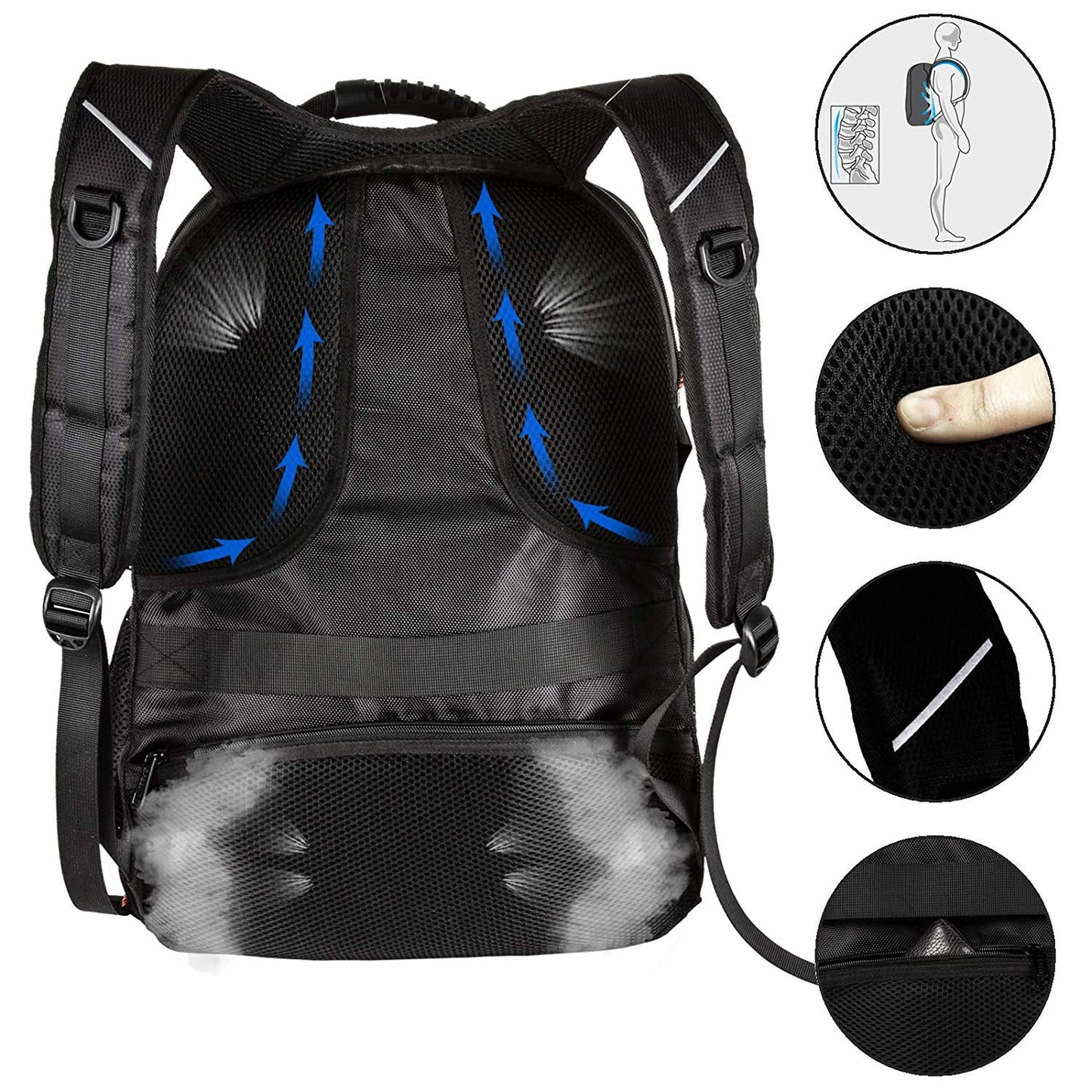 Extra Large Rfid-Safe Travel Backpack with USB Charging Port