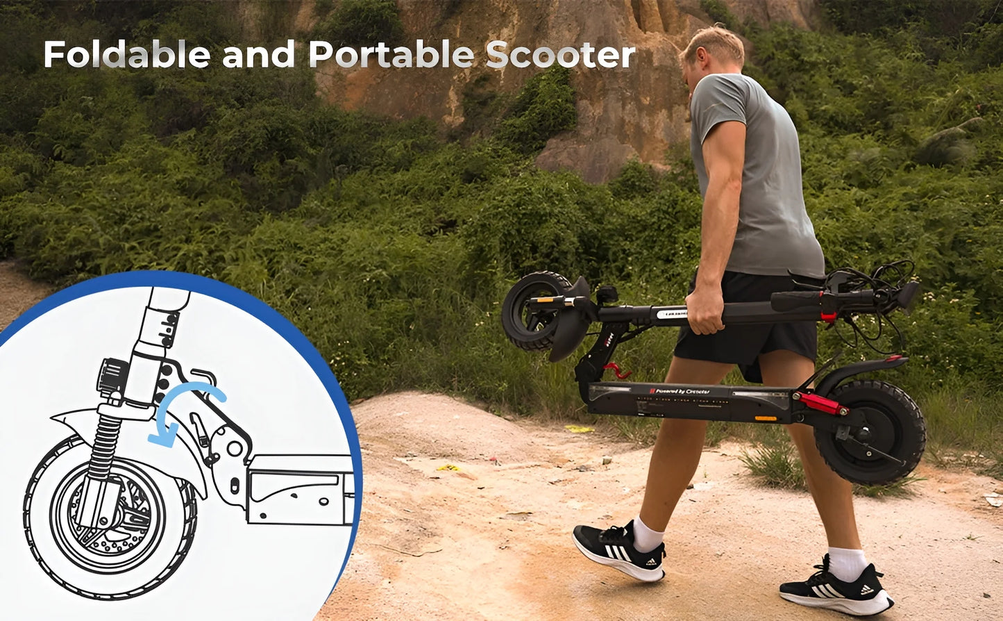 Electric Scooter with Smart APP, 800W Motor, 28 Mph Top Speed, 20-25 Miles Range, 10 Inches All Terrain Tires off Road Electric Scooter for Adults, 4 Absorbers Systems