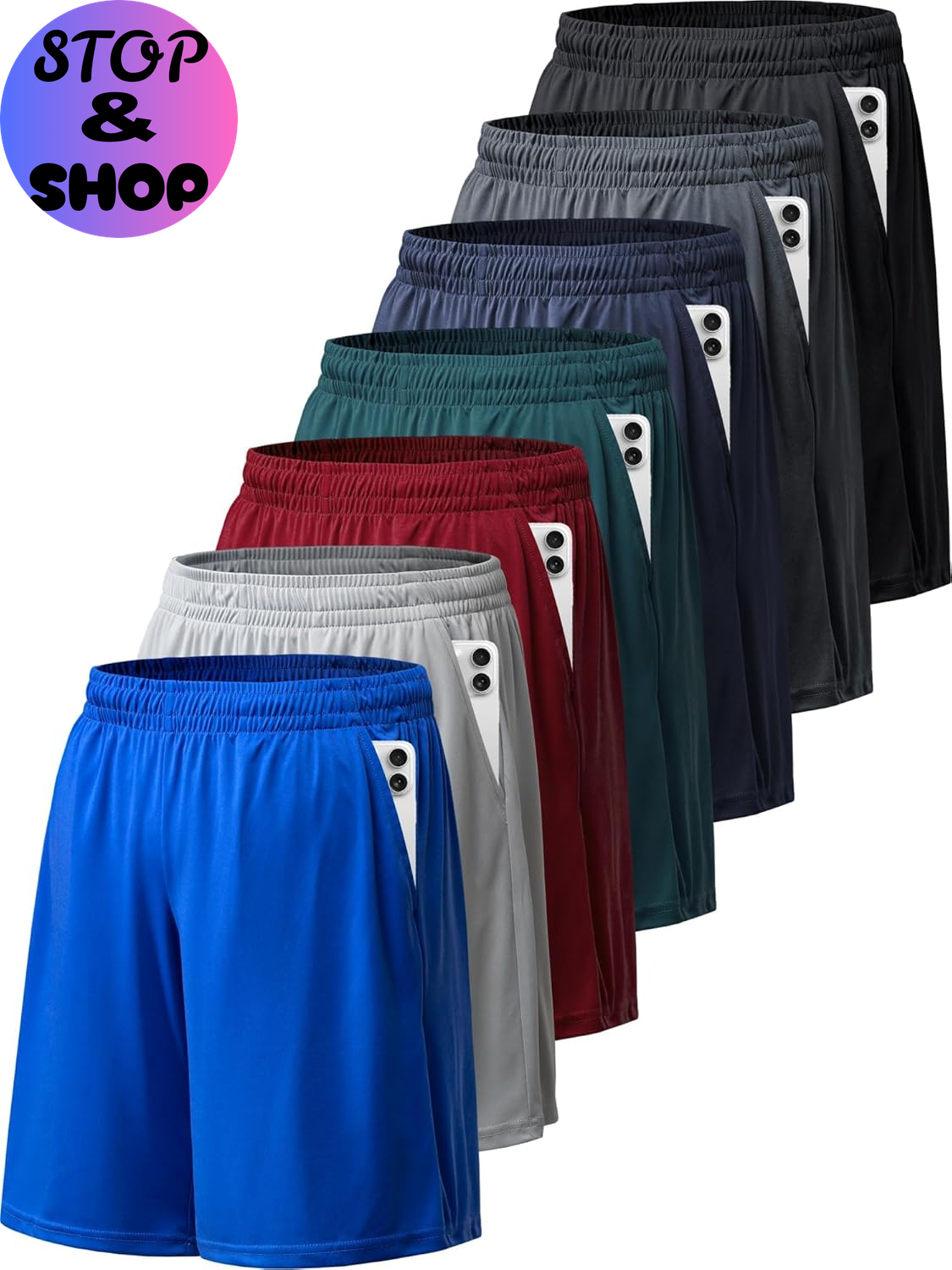 Athletic Shorts for Men with Pockets and Elastic Waistband Quick Dry Activewear