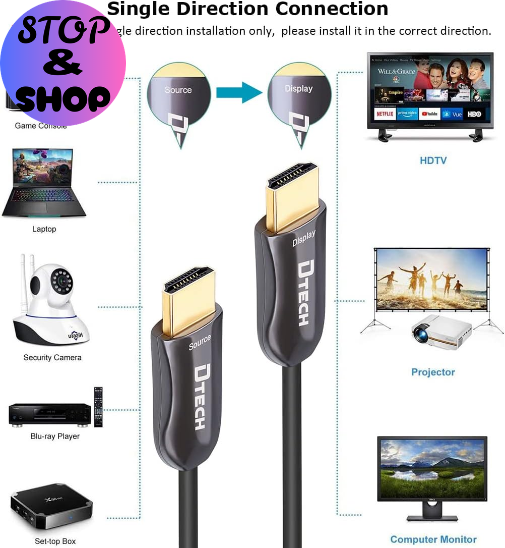 328 Feet Fiber Optic HDMI Cable 4K 60Hz Slim Extra Long HDMI Cord HDCP 2.2 UHD 18Gbps in Wall Installation for Monitor Projector Ultra HD Gaming (100M, Black)