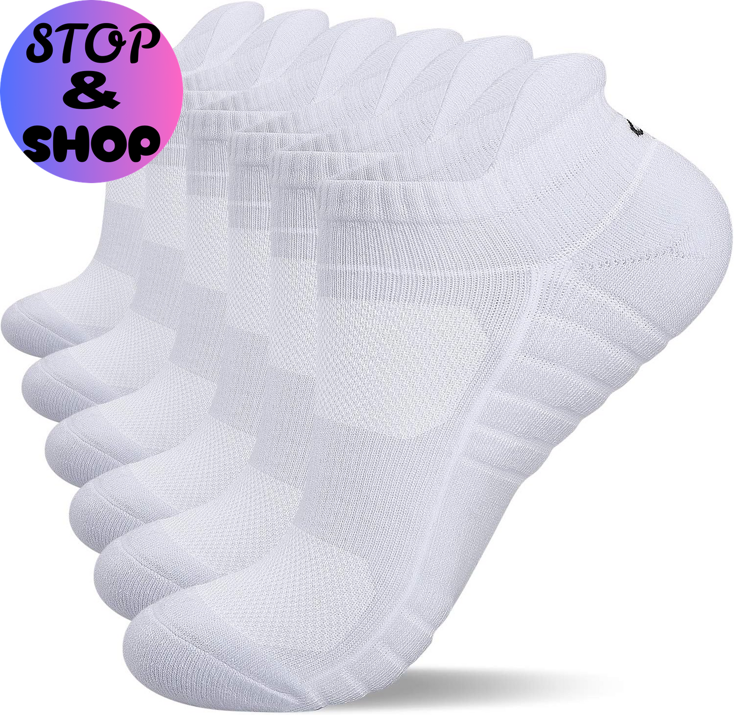 Athletic Running Ankle Socks, Low Cut Cushioned Anti-Blister Tab Sports Socks Men Women 6Pairs