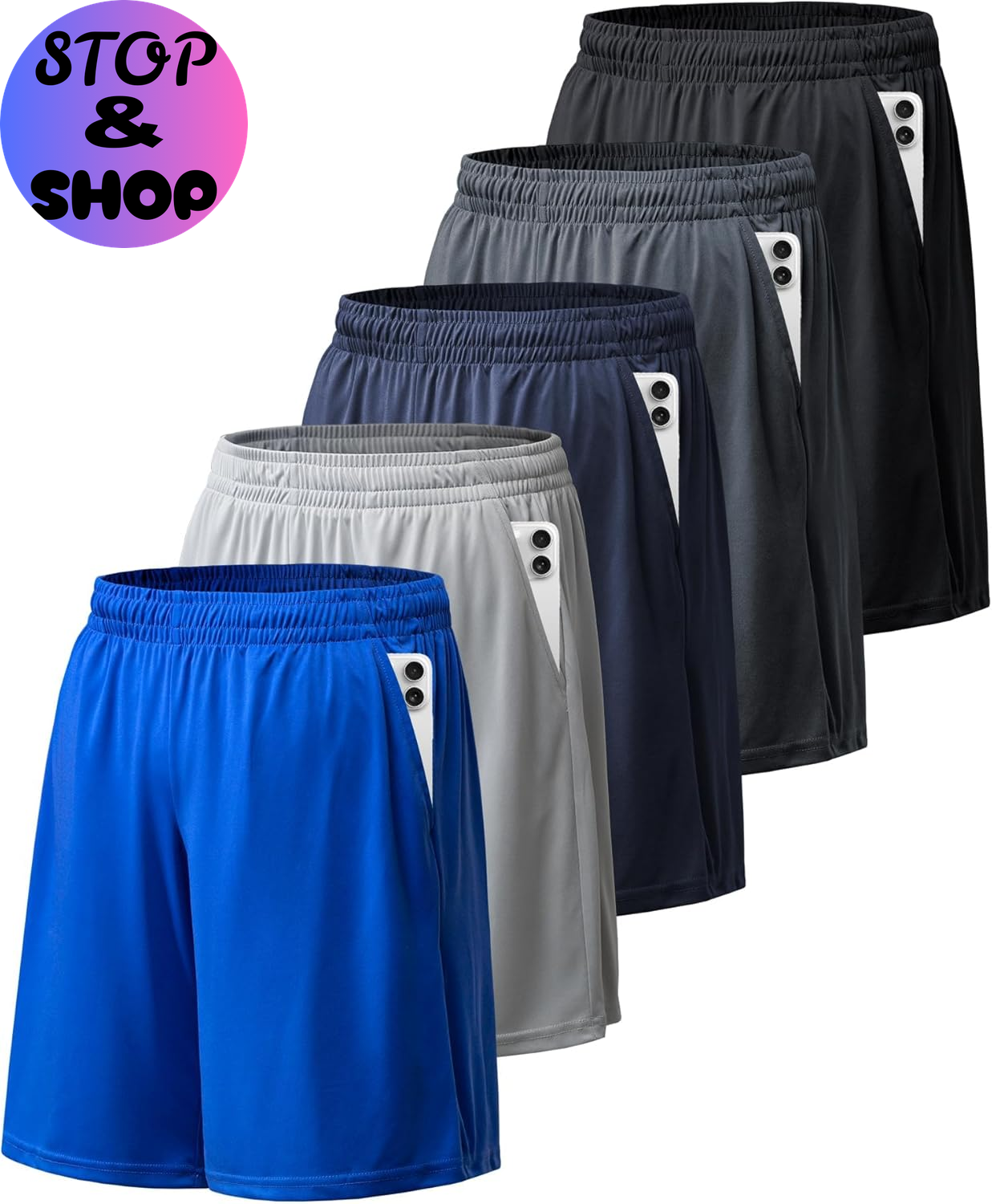 Athletic Shorts for Men with Pockets and Elastic Waistband Quick Dry Activewear