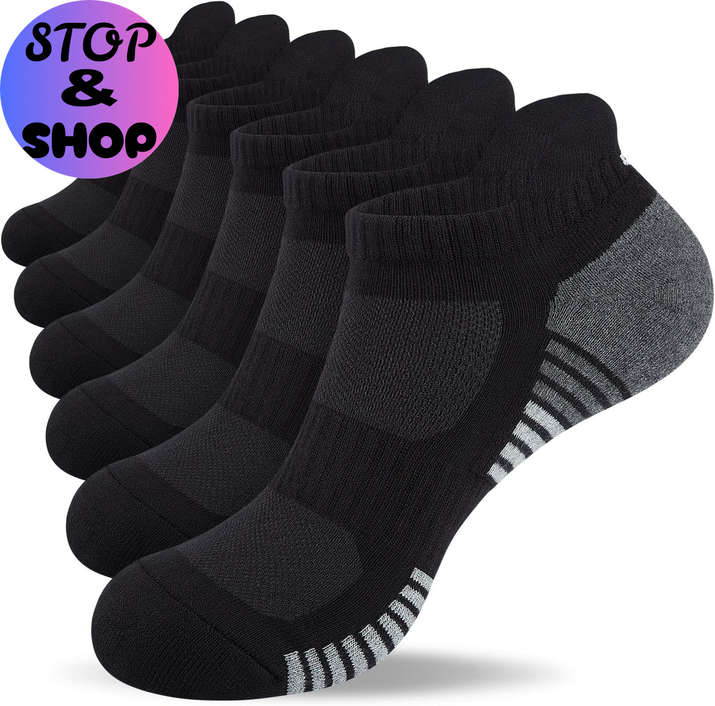 Athletic Running Ankle Socks, Low Cut Cushioned Anti-Blister Tab Sports Socks Men Women 6Pairs