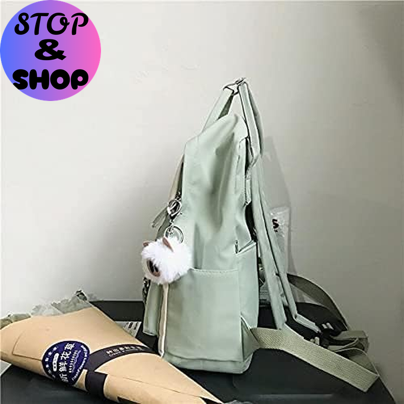 Aesthetic Backpack Cute Kawaii Backpack for School Backpack Cute Aesthetic (Light Green)