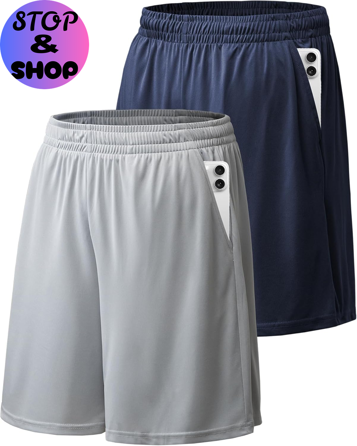 Athletic Shorts for Men with Pockets and Elastic Waistband Quick Dry Activewear