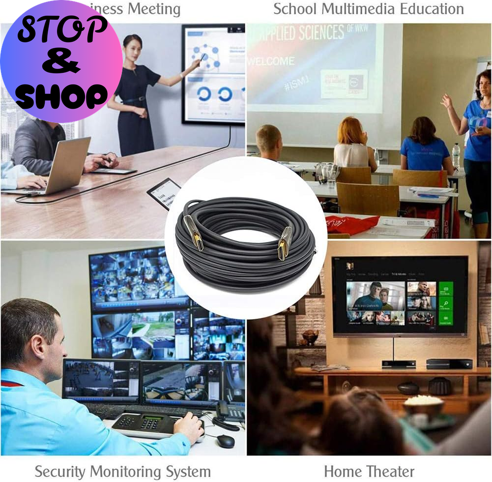 328 Feet Fiber Optic HDMI Cable 4K 60Hz Slim Extra Long HDMI Cord HDCP 2.2 UHD 18Gbps in Wall Installation for Monitor Projector Ultra HD Gaming (100M, Black)