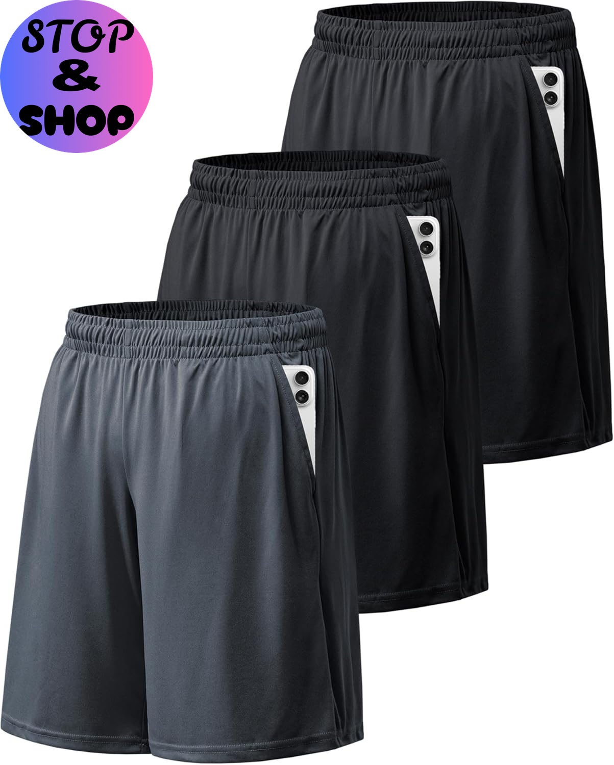 Athletic Shorts for Men with Pockets and Elastic Waistband Quick Dry Activewear
