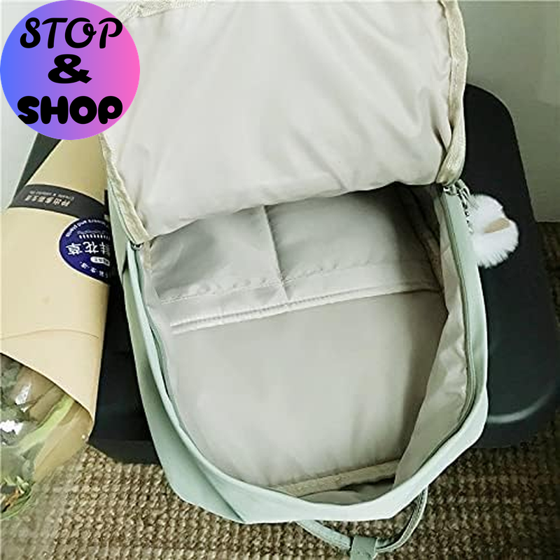 Aesthetic Backpack Cute Kawaii Backpack for School Backpack Cute Aesthetic (Light Green)