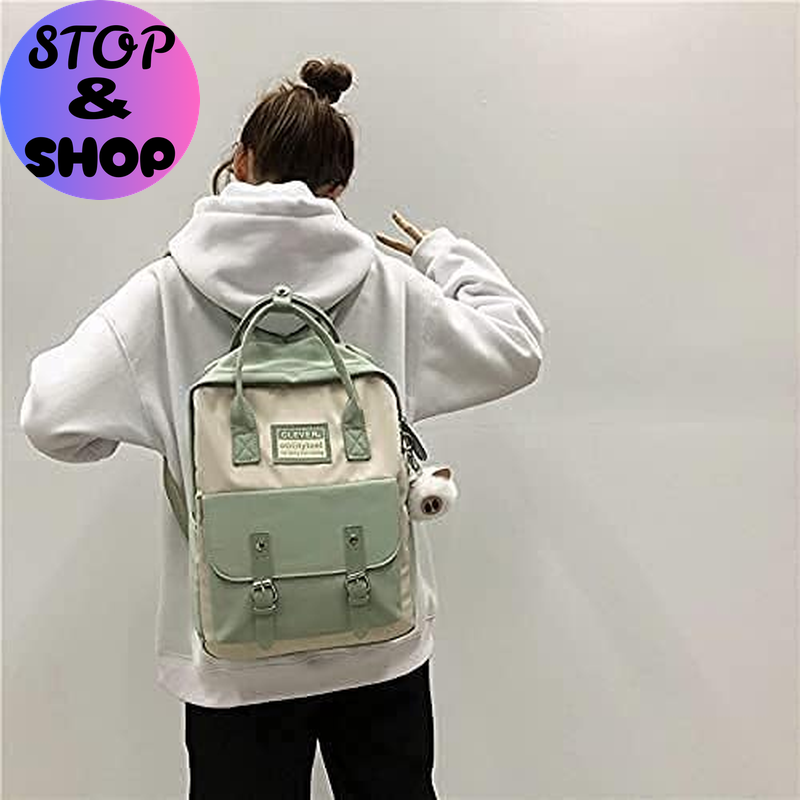Aesthetic Backpack Cute Kawaii Backpack for School Backpack Cute Aesthetic (Light Green)
