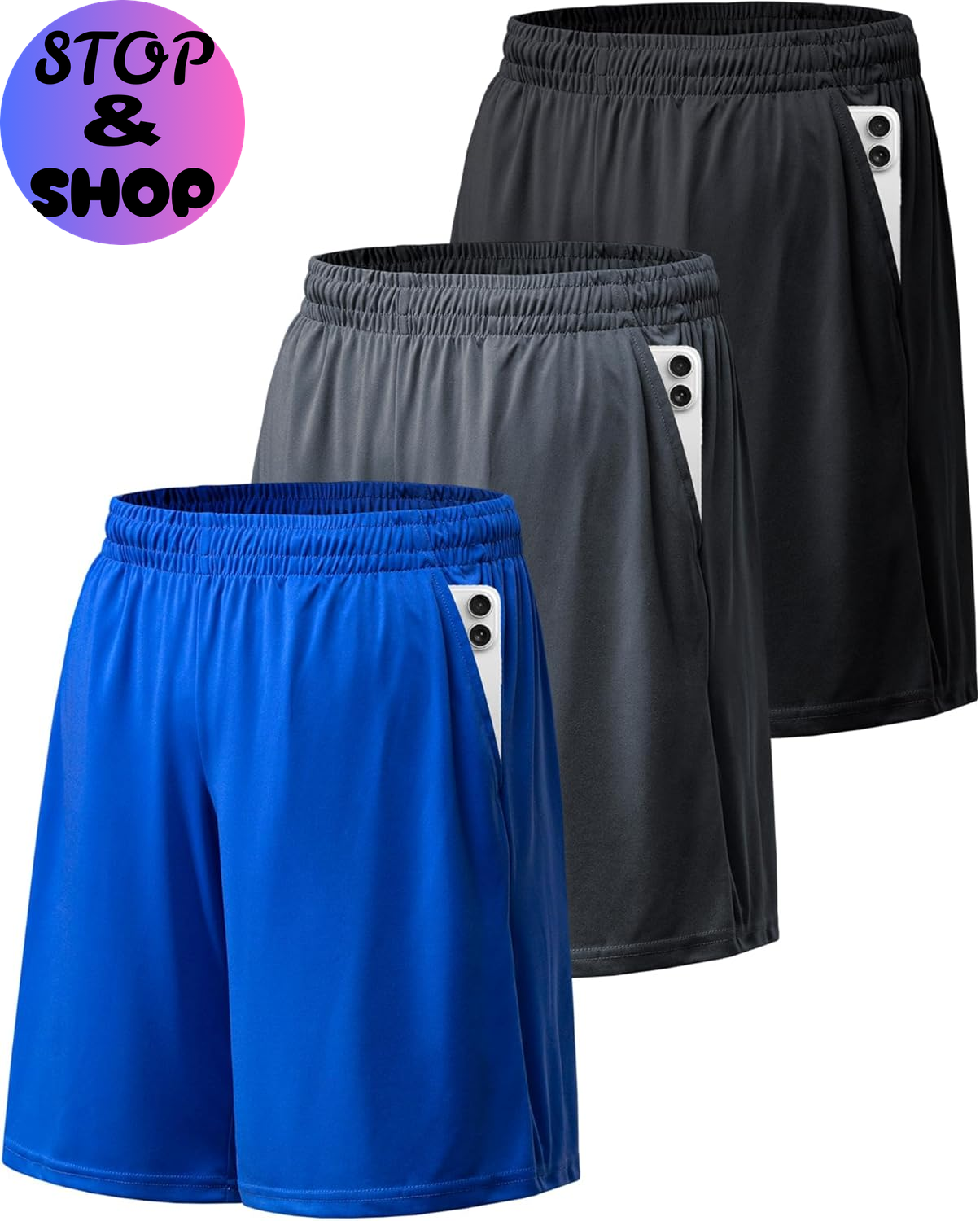 Athletic Shorts for Men with Pockets and Elastic Waistband Quick Dry Activewear
