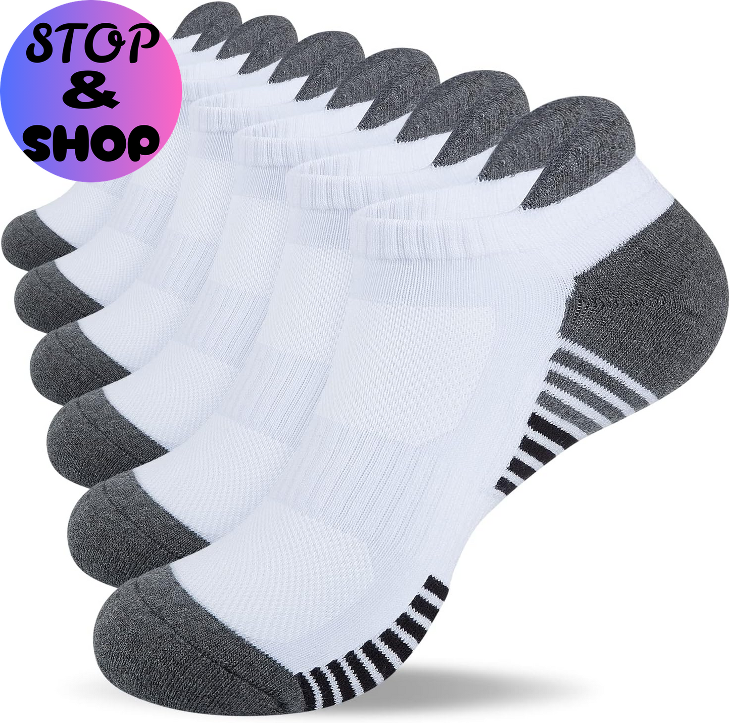 Athletic Running Ankle Socks, Low Cut Cushioned Anti-Blister Tab Sports Socks Men Women 6Pairs