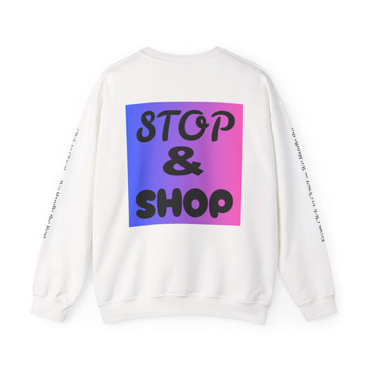 Trendy Unisex Crewneck Sweatshirt - 'From Click to Closet' & 'Stop & Shop' Designs