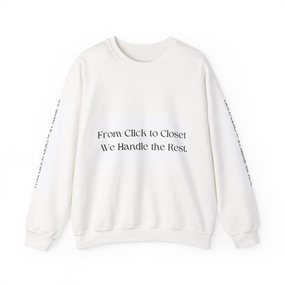 Trendy Unisex Crewneck Sweatshirt - 'From Click to Closet' & 'Stop & Shop' Designs