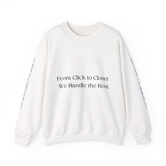 Trendy Unisex Crewneck Sweatshirt - 'From Click to Closet' & 'Stop & Shop' Designs