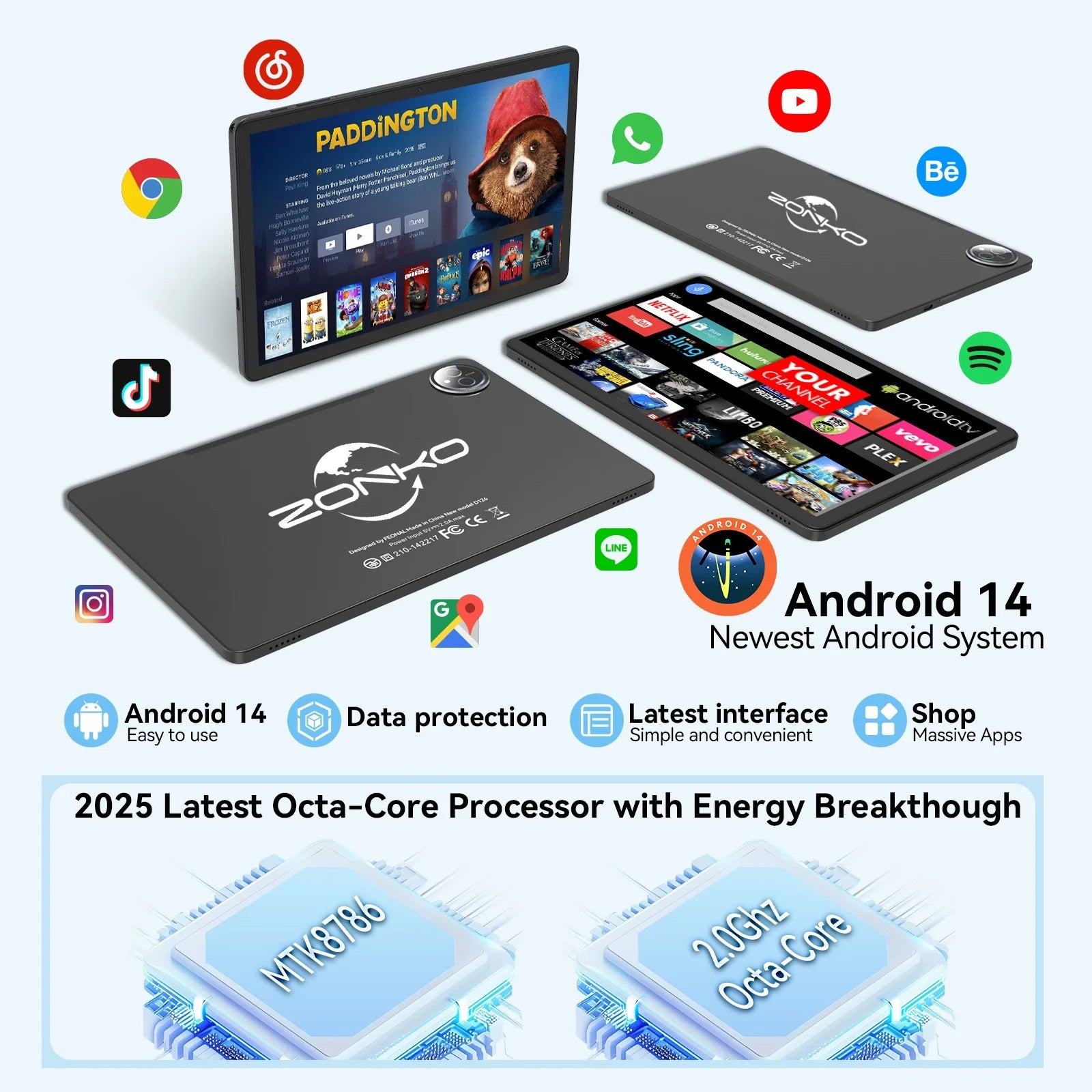 11Inch Android 14 Tablet,Tablet with 128GB ROM 16GB RAM,4G LTE Tablet,5G Wifi+Cellular,Mtk8786,Octa-Core, Gps,Dual Camera,1Tb Expand,Incell Screen,Hd Display,7000Mah,Face Unclock,Tablet with Keyboard