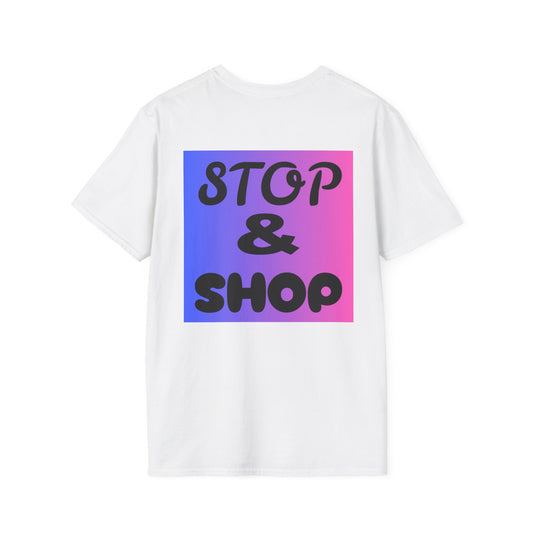 Trendy Unisex Softstyle T-Shirt – 'From Click to Closet' & 'STOP & SHOP' Designs