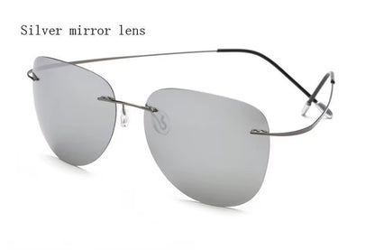 100% Titanium Polarization Sunglasses Super Light Brand Designer Polarization Sun Glasses Rimless Gafas Men Eyewear