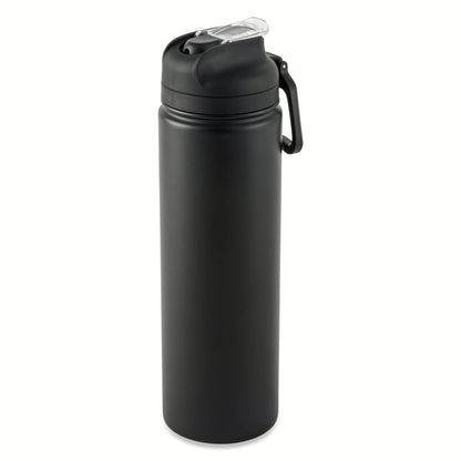 (4 Pack)  24 Oz Stainless Steel Sip Water Bottle, Black
