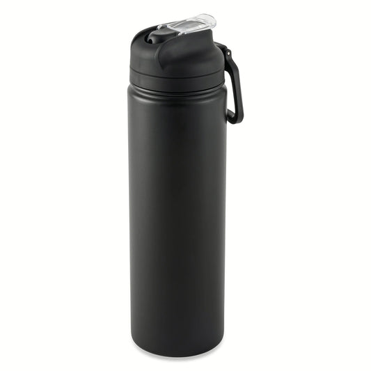 (4 Pack)  24 Oz Stainless Steel Sip Water Bottle, Black