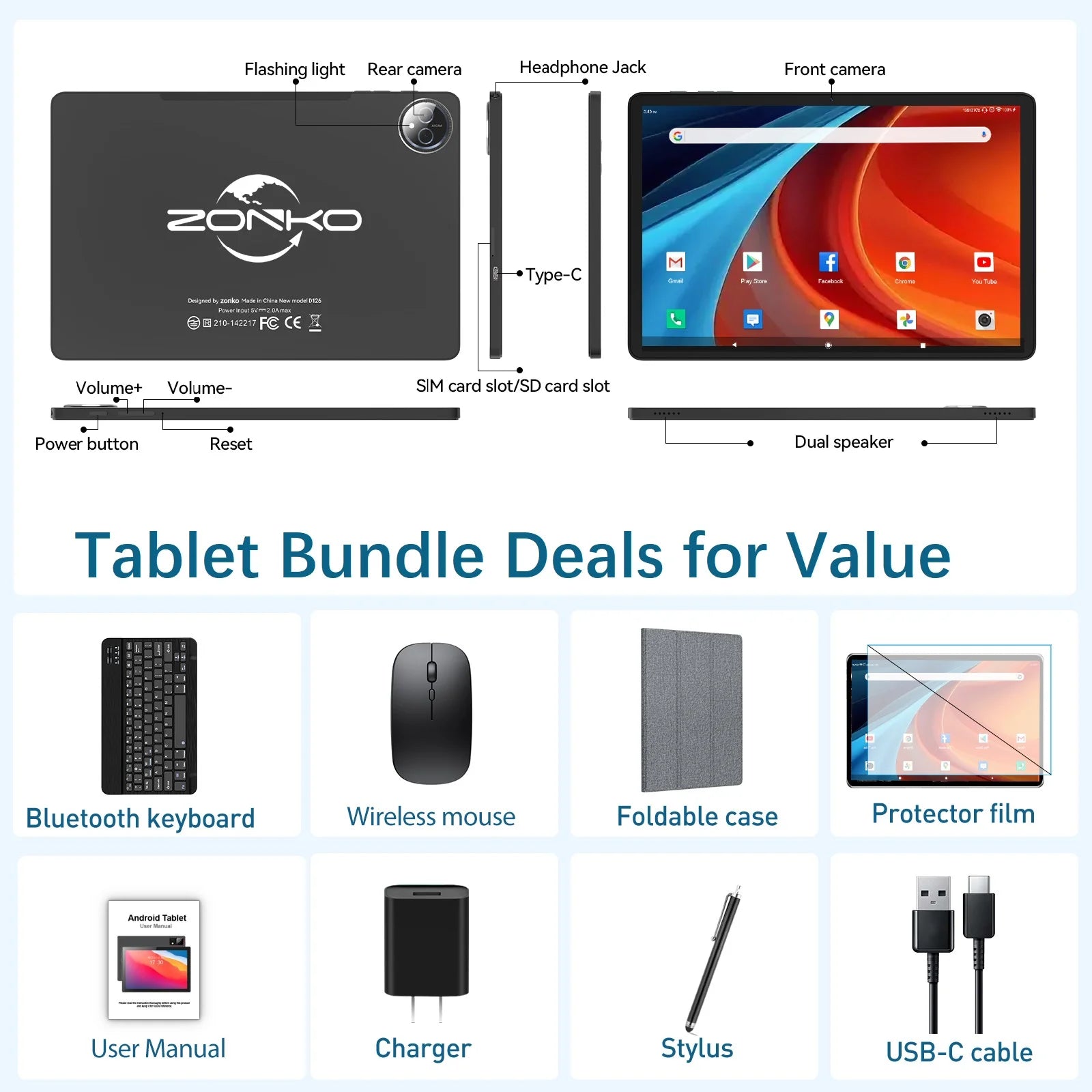 11Inch Android 14 Tablet,Tablet with 128GB ROM 16GB RAM,4G LTE Tablet,5G Wifi+Cellular,Mtk8786,Octa-Core, Gps,Dual Camera,1Tb Expand,Incell Screen,Hd Display,7000Mah,Face Unclock,Tablet with Keyboard