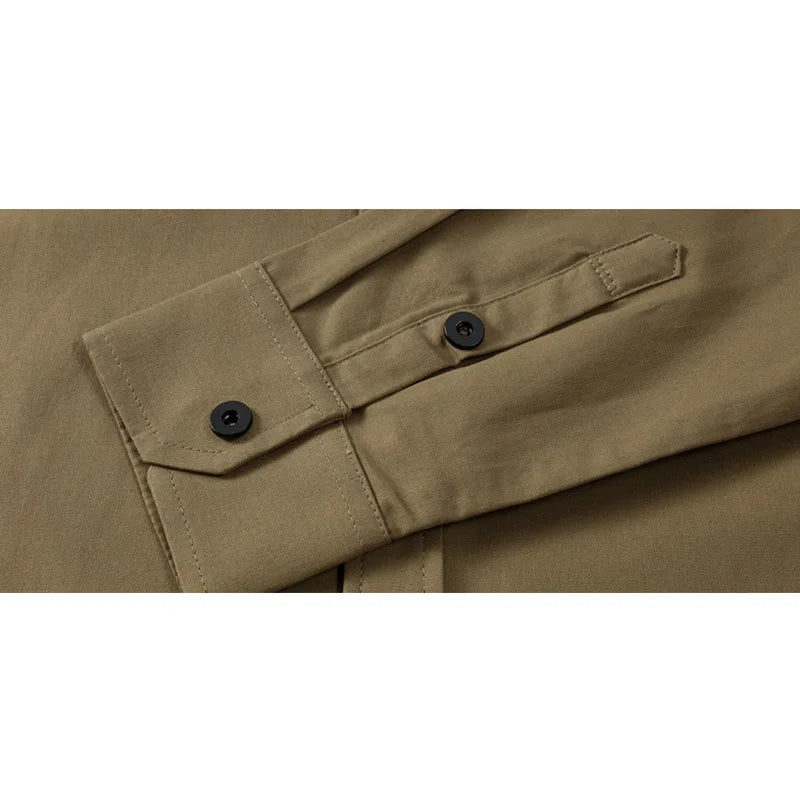 Men Shirt Mens Business Casual Shirts 2020 New Arrival Men Famous Brand Clothing Army Green Long Sleeve Camisa Masculina