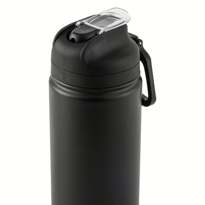 (4 Pack)  24 Oz Stainless Steel Sip Water Bottle, Black