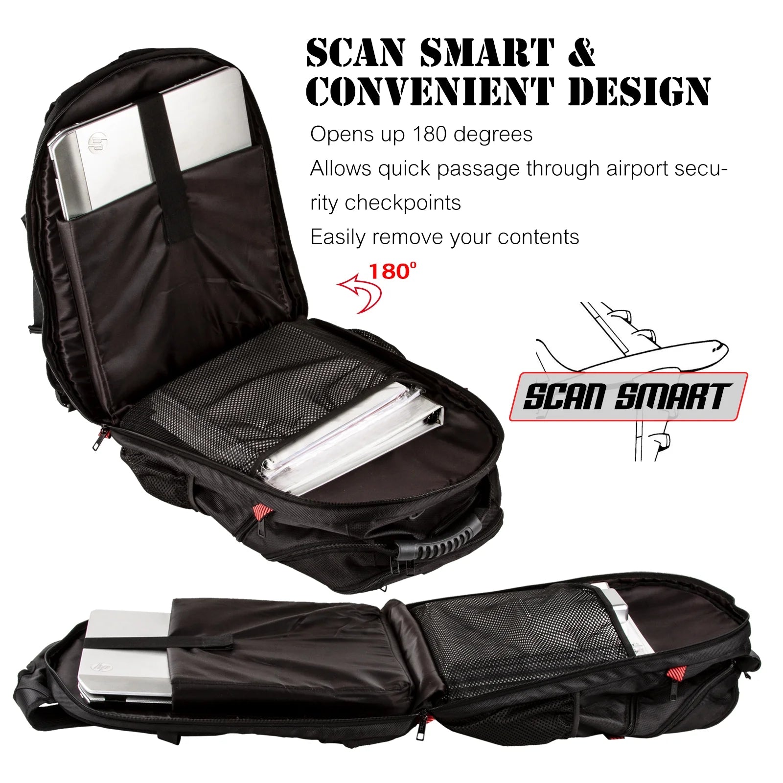 Extra Large Rfid-Safe Travel Backpack with USB Charging Port