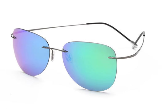 100% Titanium Polarization Sunglasses Super Light Brand Designer Polarization Sun Glasses Rimless Gafas Men Eyewear