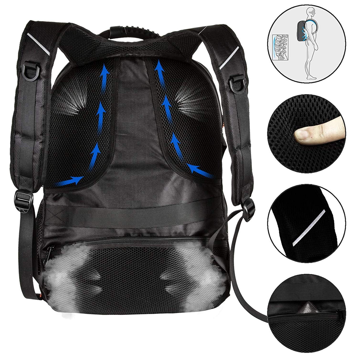 Extra Large Rfid-Safe Travel Backpack with USB Charging Port