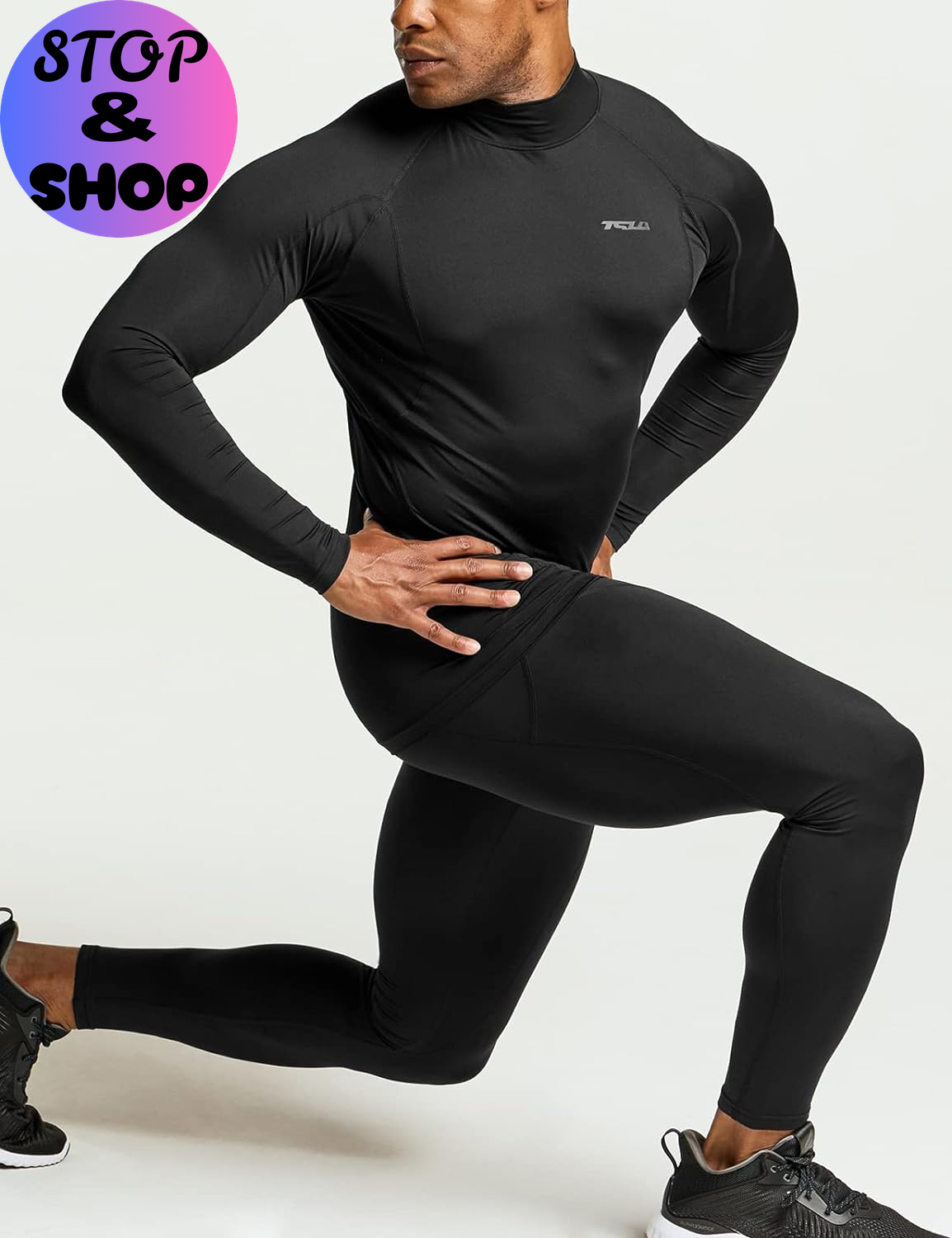 Men'S UPF 50+ Mock Long Sleeve Compression Shirts, Athletic Workout Shirt, Base Layer for Water Sports