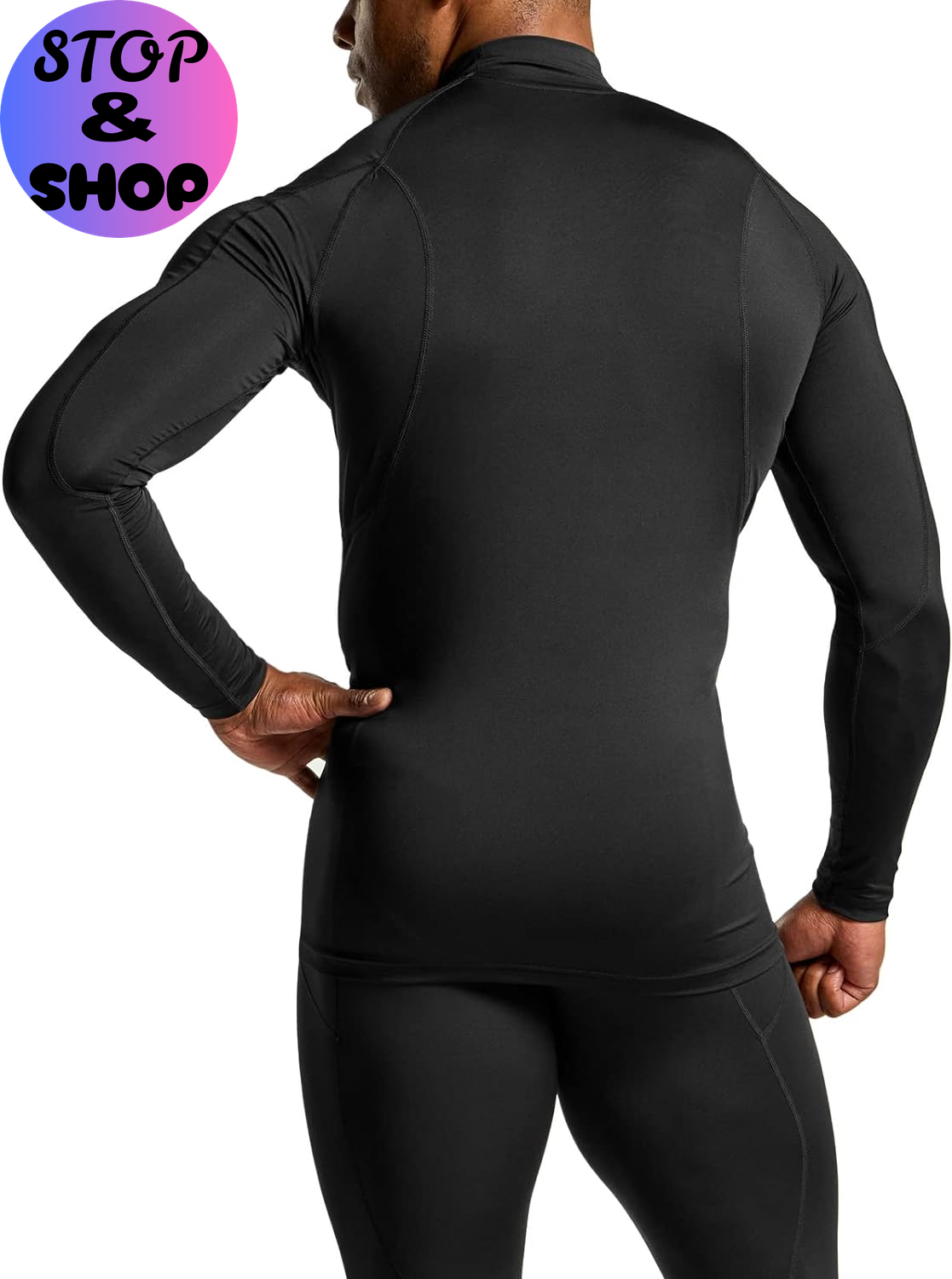 Men'S UPF 50+ Mock Long Sleeve Compression Shirts, Athletic Workout Shirt, Base Layer for Water Sports