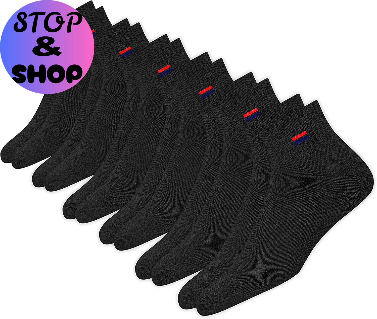 Men'S Cotton Socks Athletic Quarter Socks for Running, Training, Casual Wear Pack of 6
