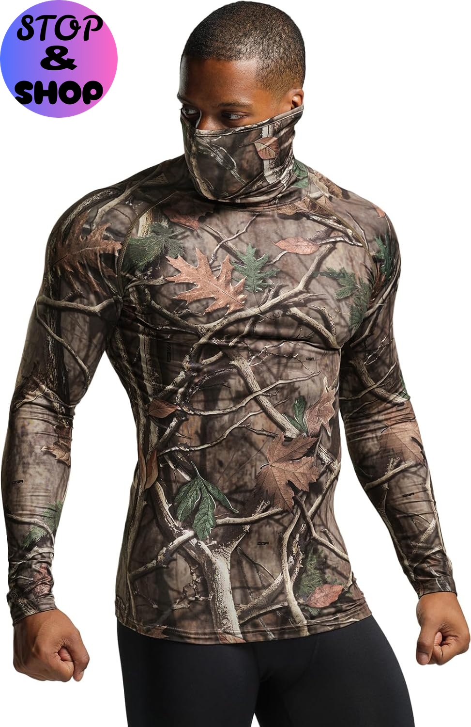 Men'S UPF 50+ Mock Long Sleeve Compression Shirts, Athletic Workout Shirt, Base Layer for Water Sports