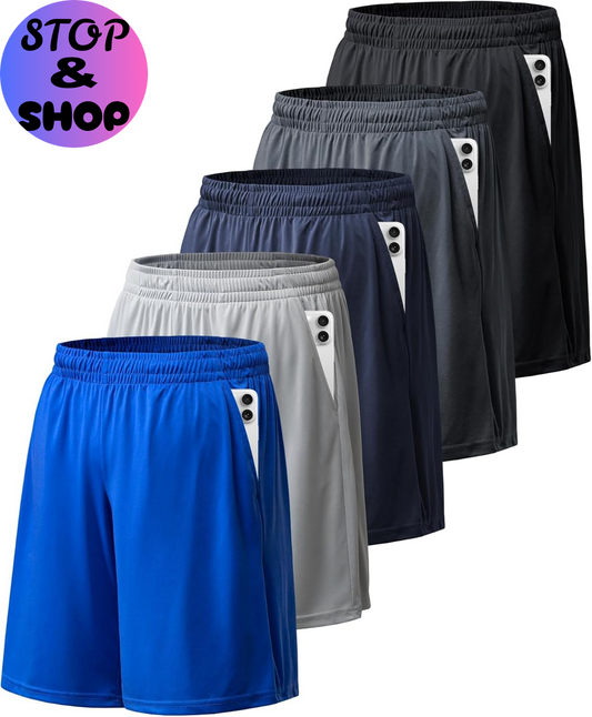 Athletic Shorts for Men with Pockets and Elastic Waistband Quick Dry Activewear