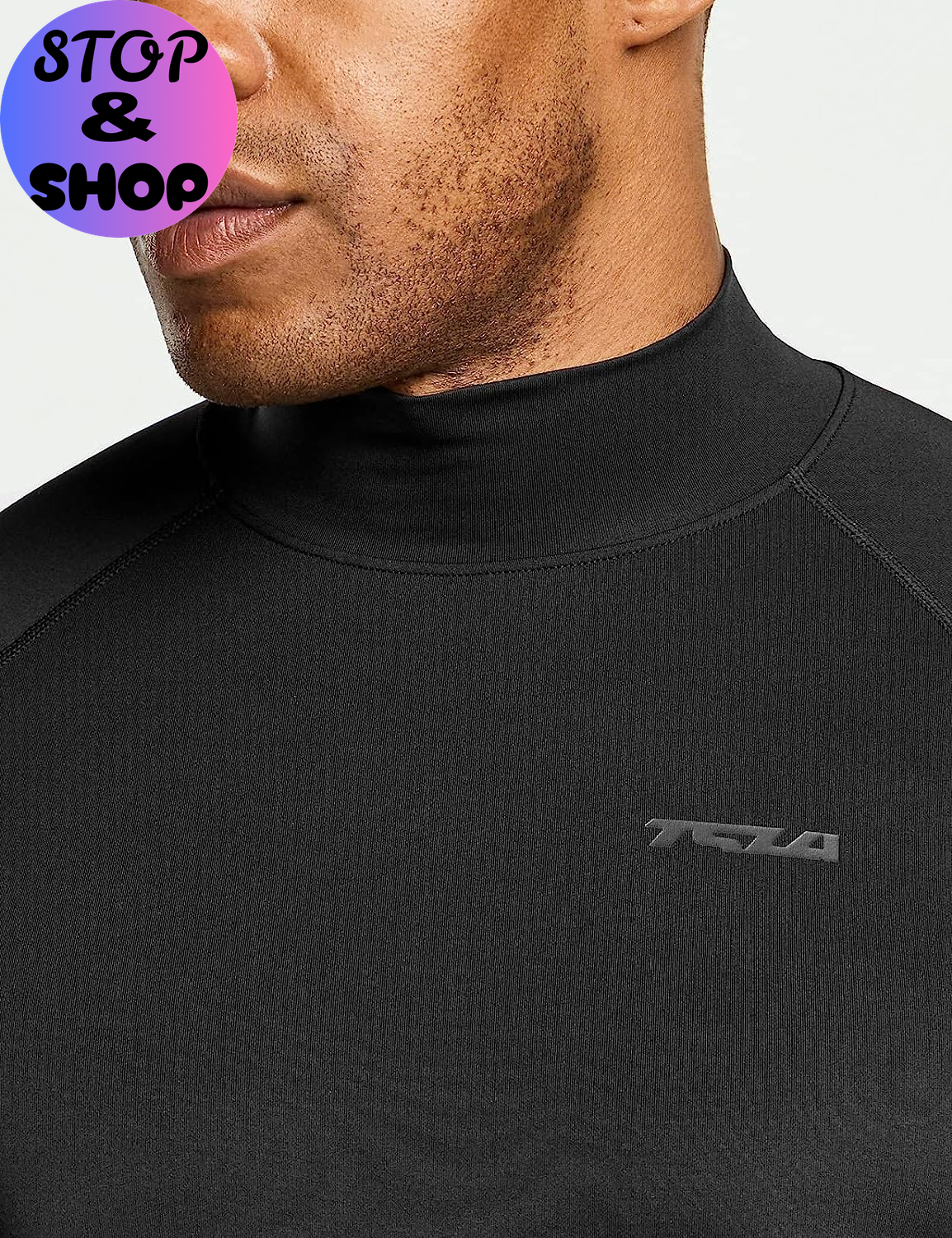 Men'S UPF 50+ Mock Long Sleeve Compression Shirts, Athletic Workout Shirt, Base Layer for Water Sports