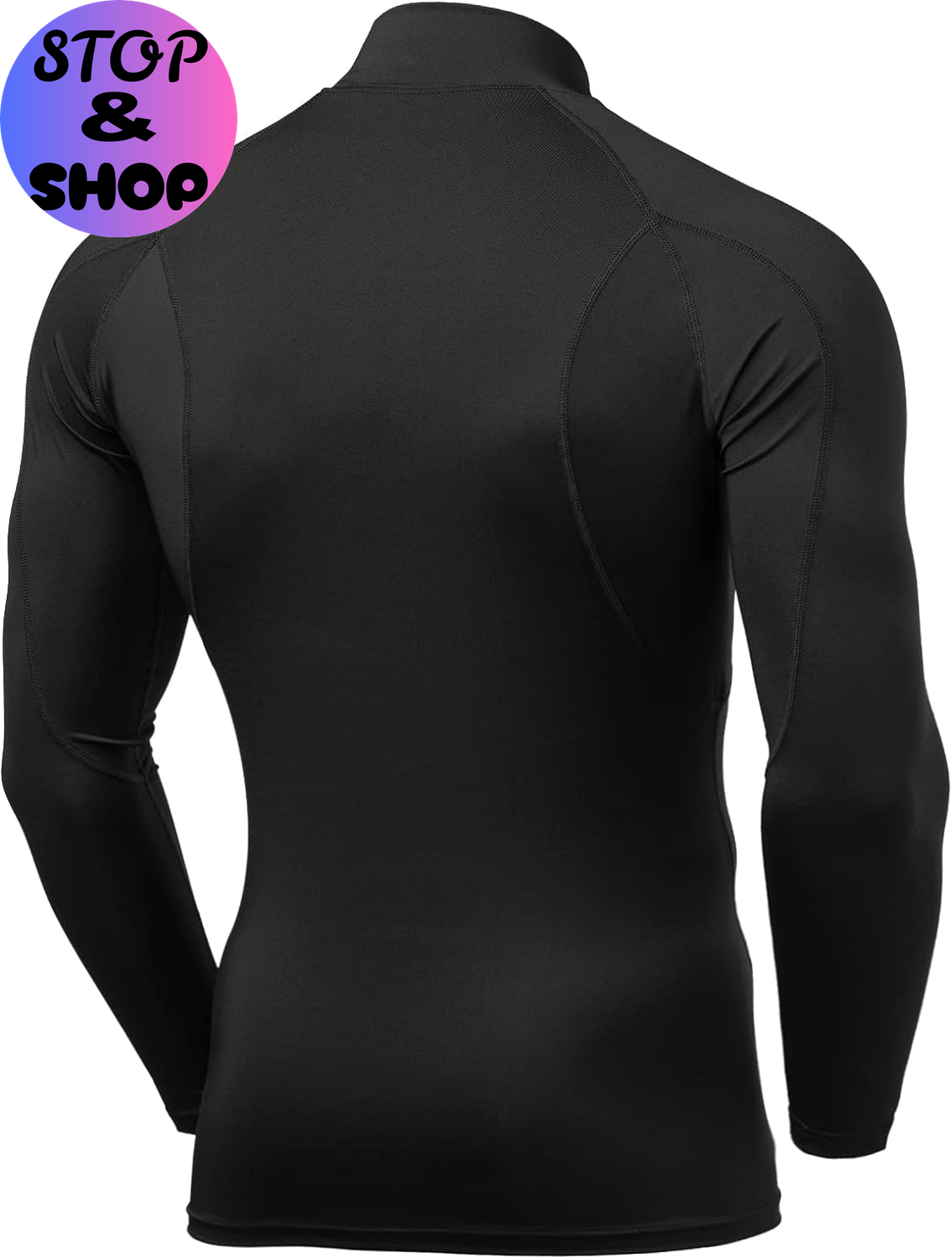 Men'S UPF 50+ Mock Long Sleeve Compression Shirts, Athletic Workout Shirt, Base Layer for Water Sports