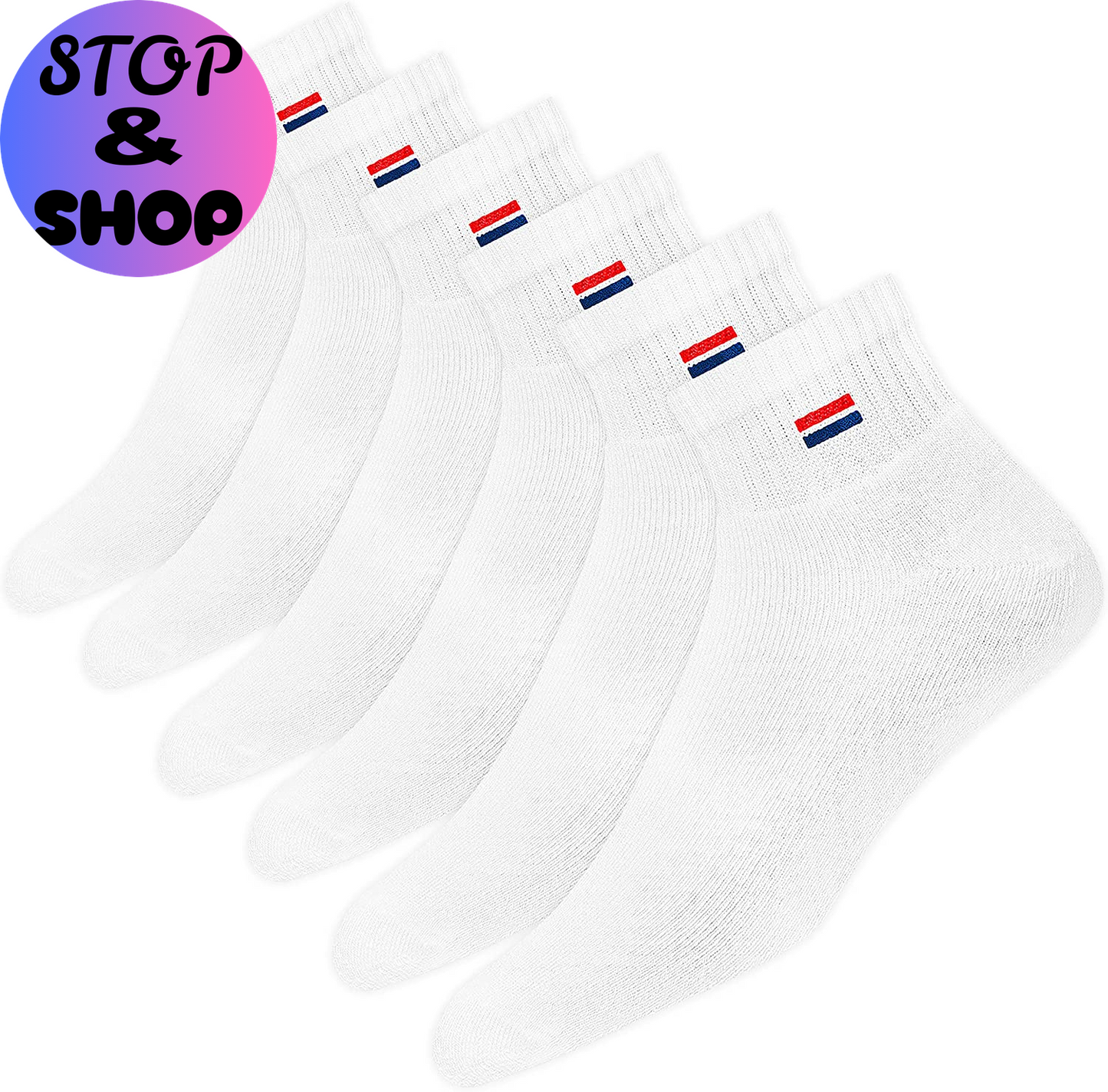Men'S Cotton Socks Athletic Quarter Socks for Running, Training, Casual Wear Pack of 6