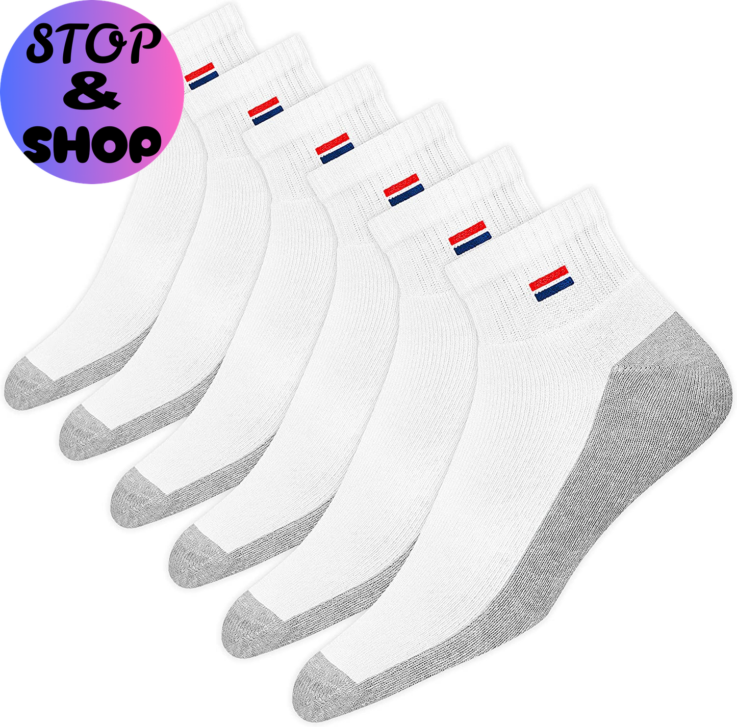 Men'S Cotton Socks Athletic Quarter Socks for Running, Training, Casual Wear Pack of 6
