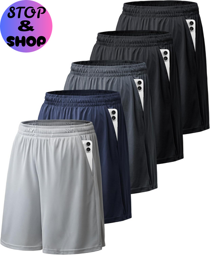 Athletic Shorts for Men with Pockets and Elastic Waistband Quick Dry Activewear